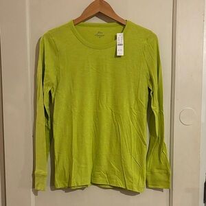 J. Crew Lime Green Long Sleeve Tee